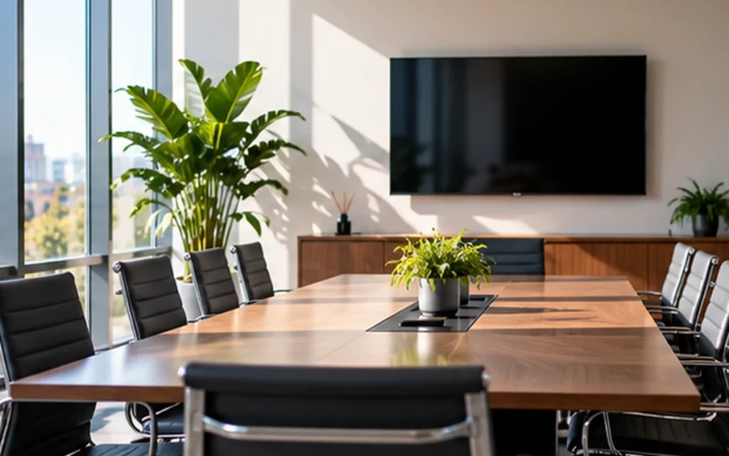 Salle de réunion d’entreprise entretenue par Business Clean CH à Genève